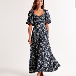 Abercrombie hardware drama puff sleeve maxi